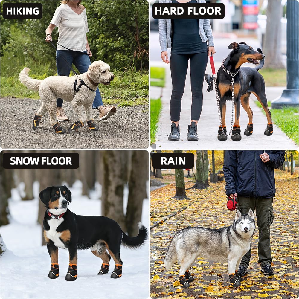 Musimc Dog Shoes For Large Dogs Anti-Slip Dog Boots & Paw Protectors For Hot Pavement Waterproof Small Medium Large Dog Booties